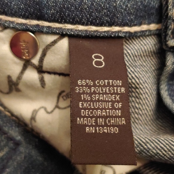 INC Denim Jeans with Rhinestone Trim Boot Leg Regular fit Size 8 - Picture 12 of 13